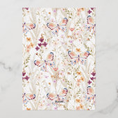 エレガントフローラ80thワイルドフラワー誕生日 箔招待状 (裏面)