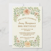 エレガントフローラ80th誕生日パーティーへの招待 招待状 (正面)