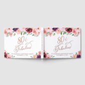 エレガントフローラ80th誕生日パーティーバラ金ゴールド ゲストブック (全面)