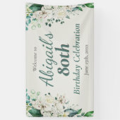 エレガントフローラ80th誕生日パーティー年齢バナー 横断幕 (縦)