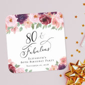 エレガントフローラ80th誕生日パーティー スクエアペーパーコースター