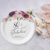エレガントフローラ80th誕生日パーティー ペーパープレート