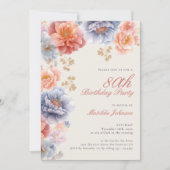 エレガントフローラ80th誕生日パーティー 招待状 (正面)