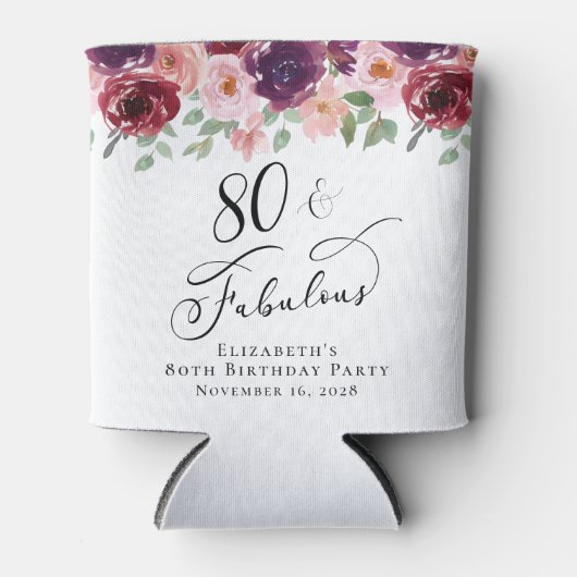 エレガントフローラ80th誕生日パーティー 缶クーラー (正面)