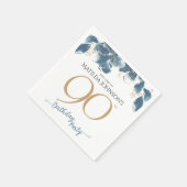 エレガントフローラ90カスタムth誕生日パーティー スタンダードカクテルナプキン (角)