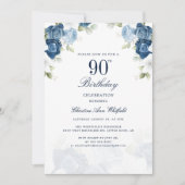 エレガントフローラ90番目の誕生日 招待状 (正面)