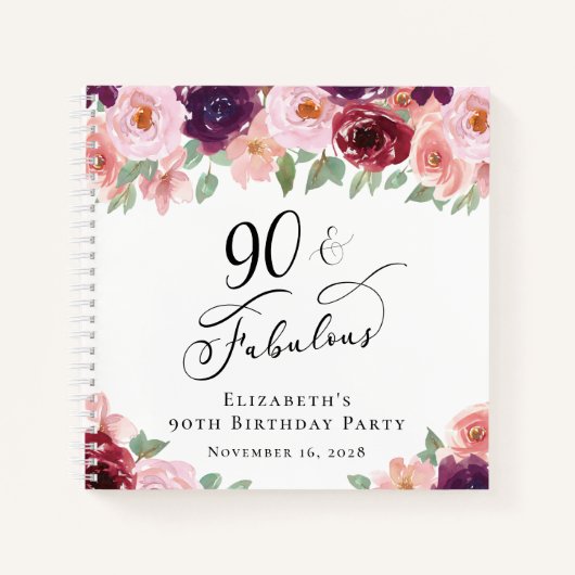 エレガントフローラ90thバースデーパーティーゲストブック ノートブック (正面)