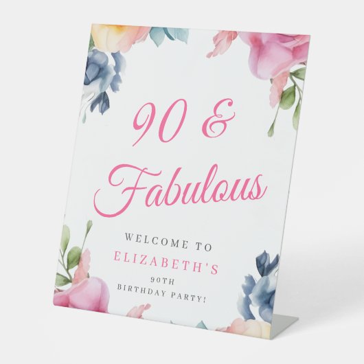 エレガントフローラ90th誕生日パーティーへようこそ 台座サイン (正面)