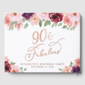 エレガントフローラ90th誕生日パーティーバラ金ゴールド ゲストブック (裏面)