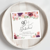 エレガントフローラ90th誕生日パーティー スタンダードカクテルナプキン