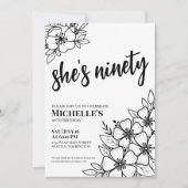 エレガントフローラ90th誕生日パーティー 招待状 (正面)