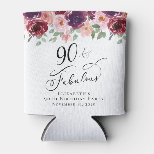 エレガントフローラ90th誕生日パーティー 缶クーラー (正面)