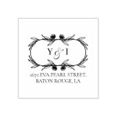 エレガントフローラ・アドレスおよび名前スクリプト ラバースタンプ (インプリント)