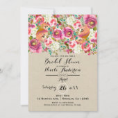 エレガントフローラ&クラフトシャビーシックブライダルシャワー 招待状 (正面)