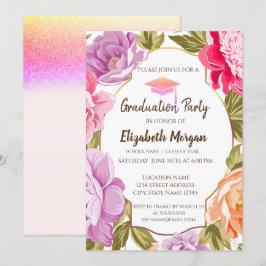 エレガントフローラ、グリッター目盛りキャップ 招待状