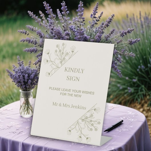 エレガントフローラ「サインして結婚ほしい」のゲストブック 台座サイン