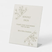 エレガントフローラ「サインして結婚ほしい」のゲストブック 台座サイン (正面)