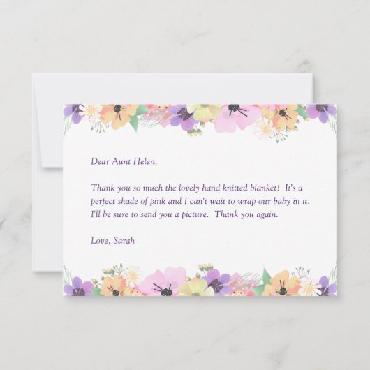 エレガントフローラ サンキューカード (裏面)