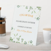 エレガントフローラ「シガーバー」のウェディングレセプション 台座サイン (インサイチュ)