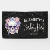 エレガントフローラ&スカルハロウィーン誕生日パーティー 横断幕 (横)