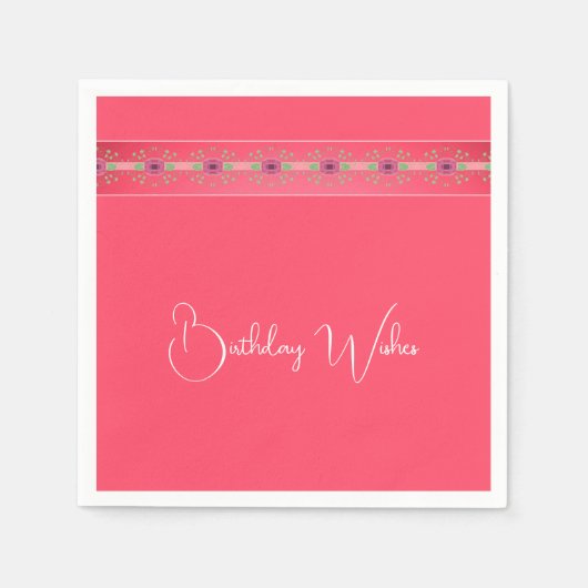 エレガントフローラ スタンダードカクテルナプキン (正面)