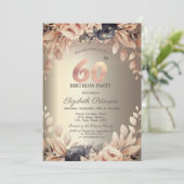 エレガントフローラ,ストリングライト60番目の誕生日 招待状 (スタンド正面)