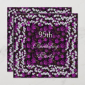エレガントフローラ&ダイヤモンド95誕生日 招待状 (正面/裏面)