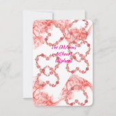 エレガントフローラ&バタフライ結婚式招待状カード 招待状 (裏面)