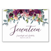 エレガントフローラ |パープルガーランド結婚ズ テーブルナンバー (正面)