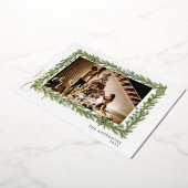 エレガントフローラ | ファミリーモダンポートレート 箔シーズンカード (回転した状態)