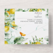 エレガントフローラ&フルーツ水の色の夏結婚の オールインワン招待状 (裏面)