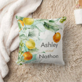 エレガントフローラ&フルーツ水の色の夏結婚の クッション (ブランケット)