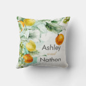 エレガントフローラ&フルーツ水の色の夏結婚の クッション (裏面)