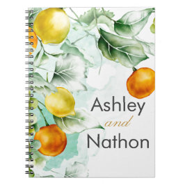 エレガントフローラ&フルーツ水の色の夏結婚の ノートブック