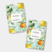 エレガントフローラ&フルーツ水の色の夏結婚の バッジ (正面＆裏面)