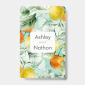 エレガントフローラ&フルーツ水の色の夏結婚の バッジ (裏面)