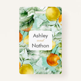 エレガントフローラ&フルーツ水の色の夏結婚の バッジ