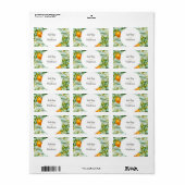 エレガントフローラ&フルーツ水の色の夏結婚の ラベル (フルシート)