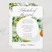 エレガントフローラ&フルーツ水の色の夏結婚の 招待状 (正面/裏面)