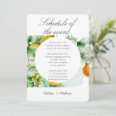 エレガントフローラ&フルーツ水の色の夏結婚の 招待状 (スタンド正面)