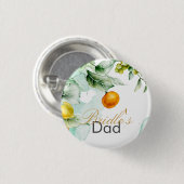 エレガントフローラ&フルーツ水の色の夏結婚の 缶バッジ (正面&裏面)