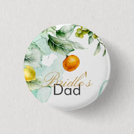 エレガントフローラ&フルーツ水の色の夏結婚の 缶バッジ