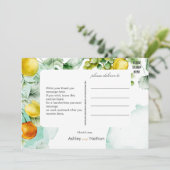 エレガントフローラ&フルーツ水の色サマー結婚ズ 招待状 (スタンド正面)