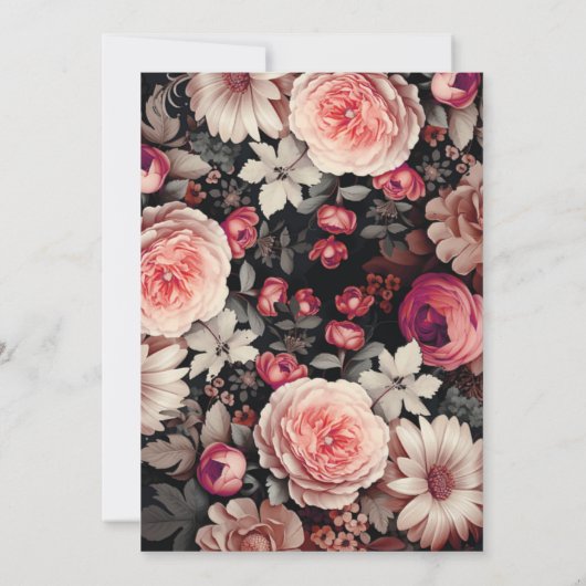 エレガントフローラ&モスクイスラム結婚教徒 招待状 (裏面)