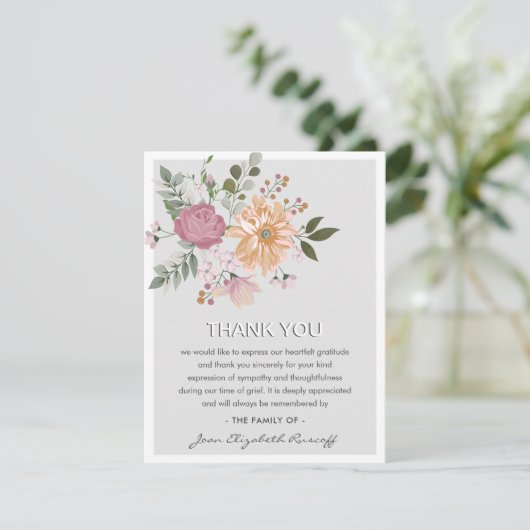 エレガントフローラ&リーフ悔やみや弔慰葬儀 サンキューカード (スタンド正面)