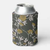 エレガントフローラ:ヴィンテージパターンデザイン。 缶クーラー (缶正面)