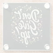 エレガントフローラ「上が与えらるな！」 やる気を起こさせる ガラスコースター (裏面)