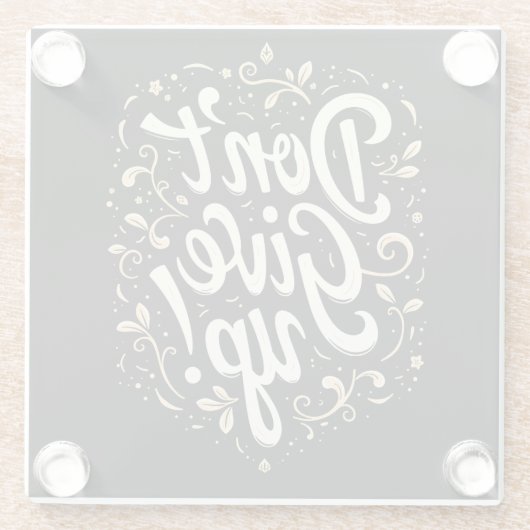 エレガントフローラ「上が与えらるな！」 やる気を起こさせる ガラスコースター (裏面)