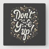 エレガントフローラ「上が与えらるな!」 やる気を起こさせる スクエア壁時計 (正面)