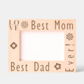 エレガントフローラ、「愛」、お母さ最高のんと最高のパパ レーザー彫刻フレーム (正面)